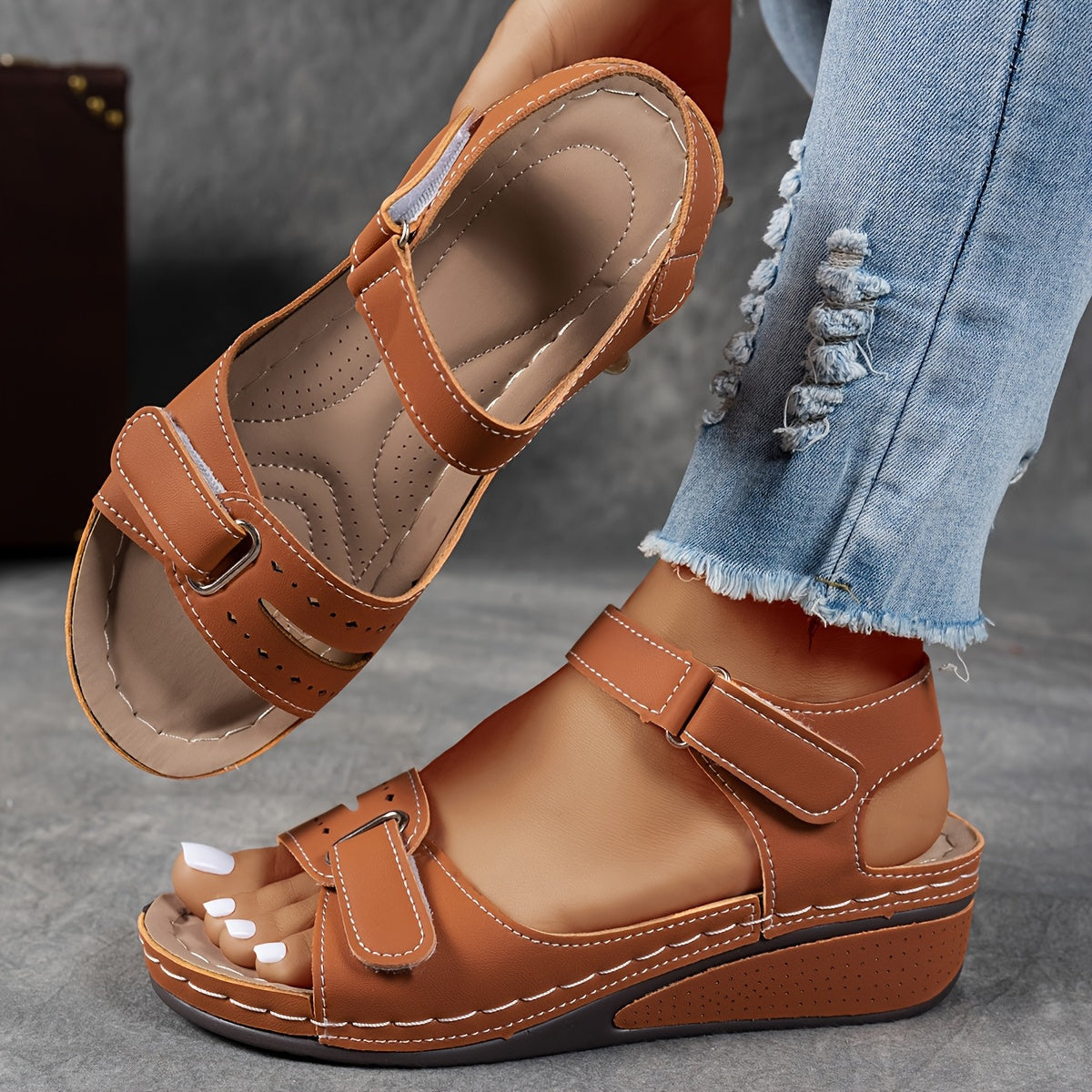 Sandals with Platform Wedge and Open Toe for Women