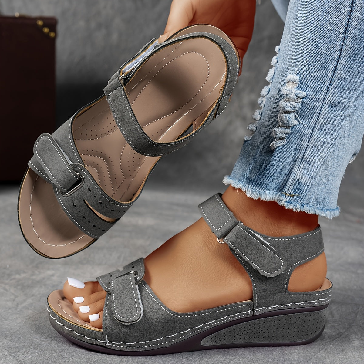 Sandals with Platform Wedge and Open Toe for Women
