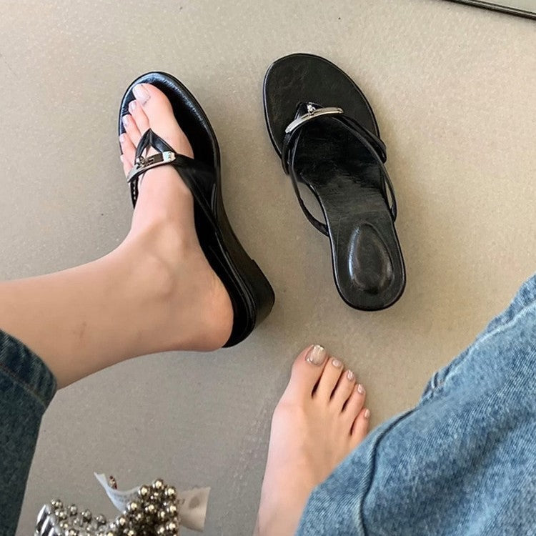 Sandals with Wedge Heel and Strap Detail for Women