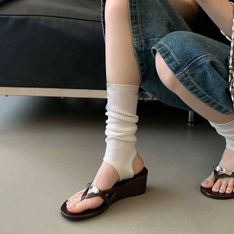 Sandals with Wedge Heel and Strap Detail for Women