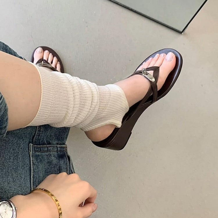 Sandals with Wedge Heel and Strap Detail for Women
