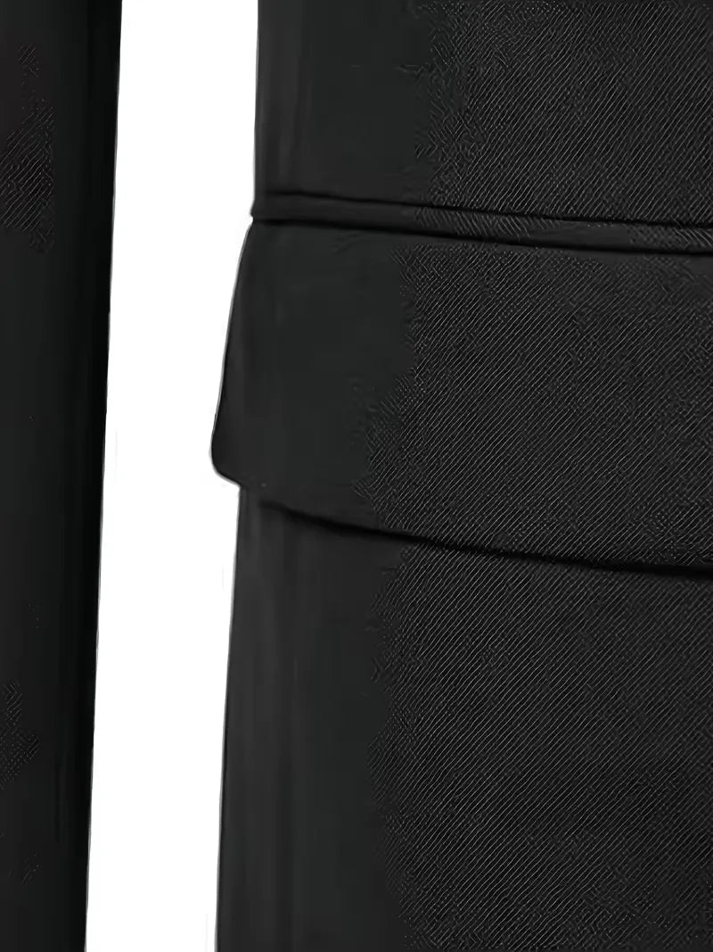 Men's Slim Fit Three-Piece Suit with Double-Breasted Waistcoat