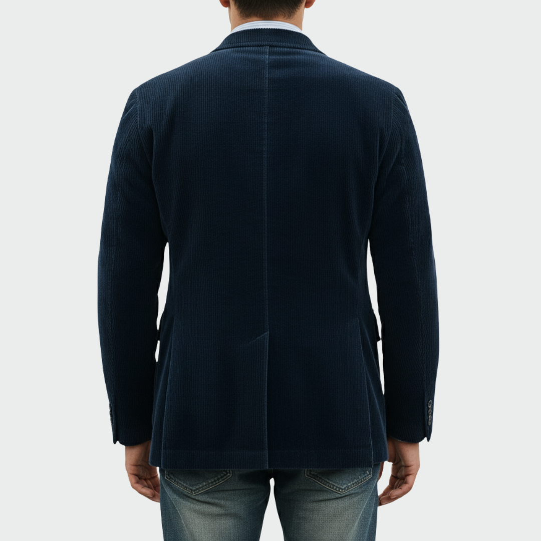 Men's Cord-Look Blazer and Waistcoat Set