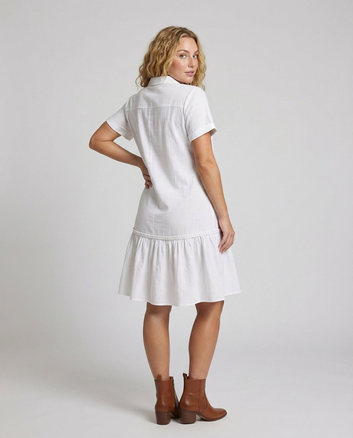Summer Dress with A-Line Cut and Tiered Skirt for Women