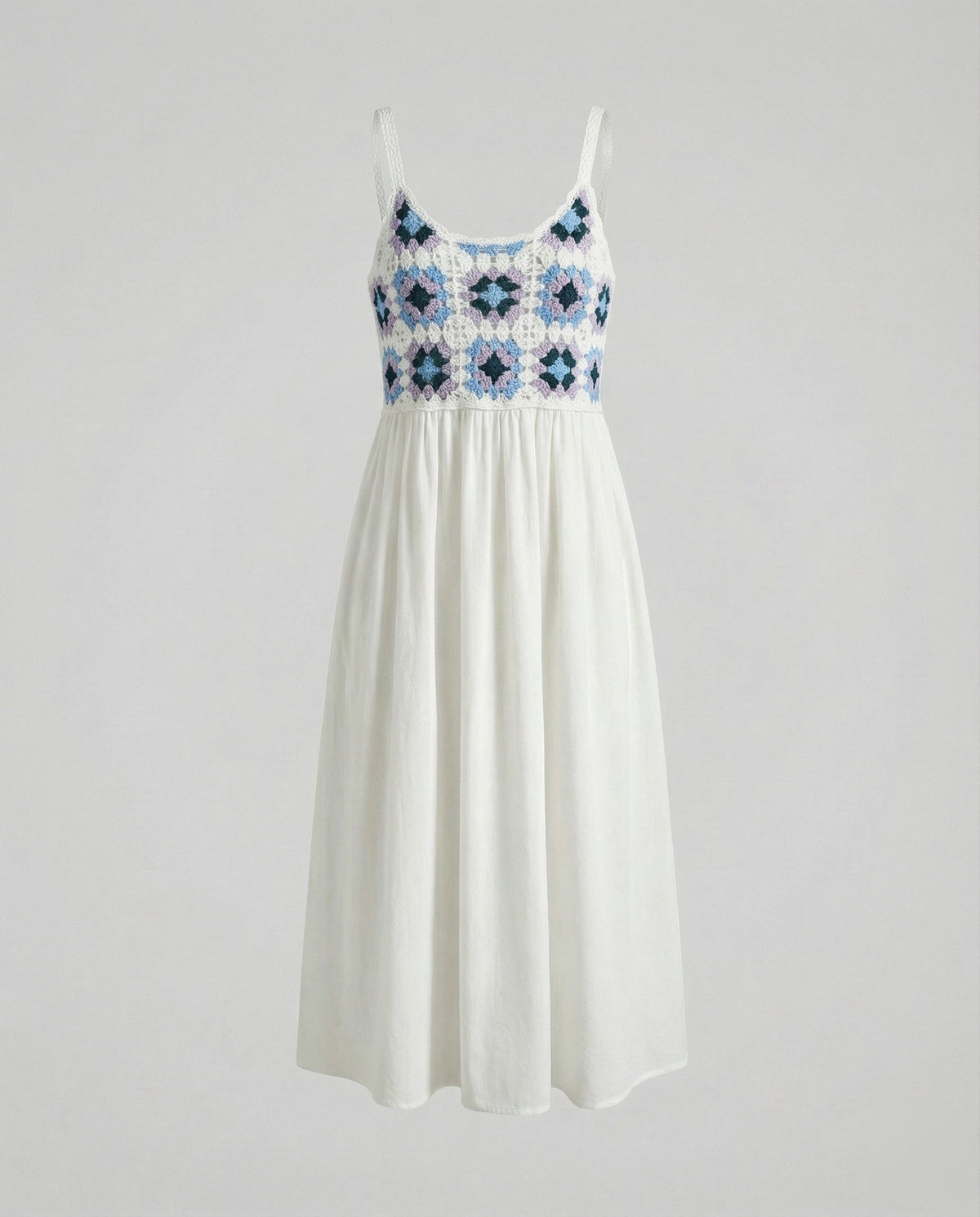 Summer Dress with Crochet and Floral Embroidery for Women