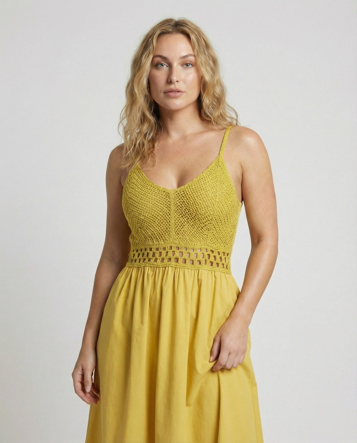Summer Dress with Crochet and Floral Embroidery for Women