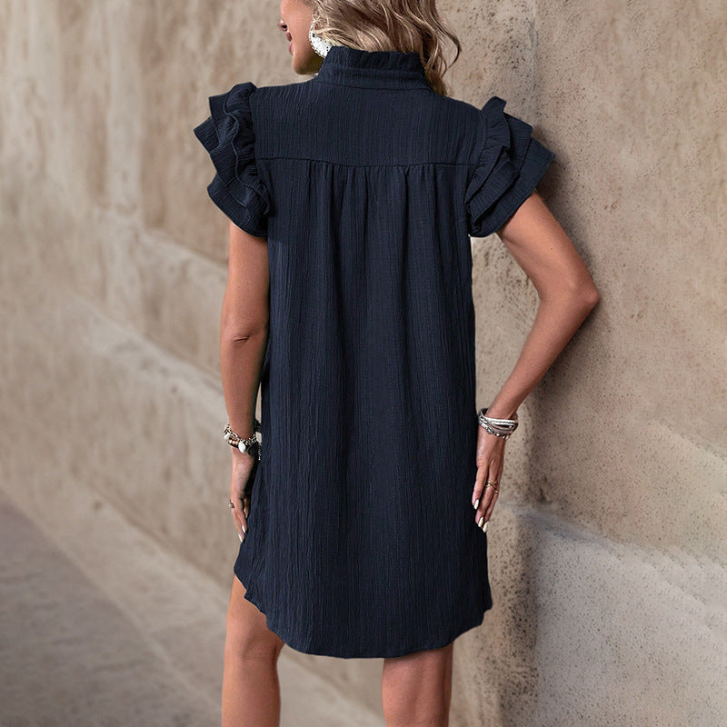 Summer Dress with Ruffle Sleeves and Loose Fit for Women