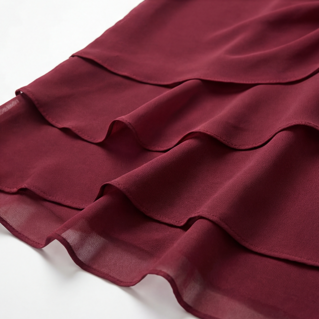 Wedding Guest Dress with Twist Waist and Side Ruffle for Women